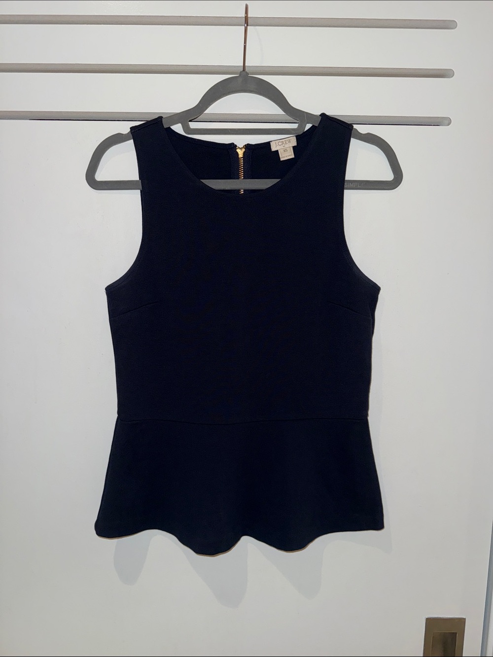 J. Crew Navy Peplum Tank
